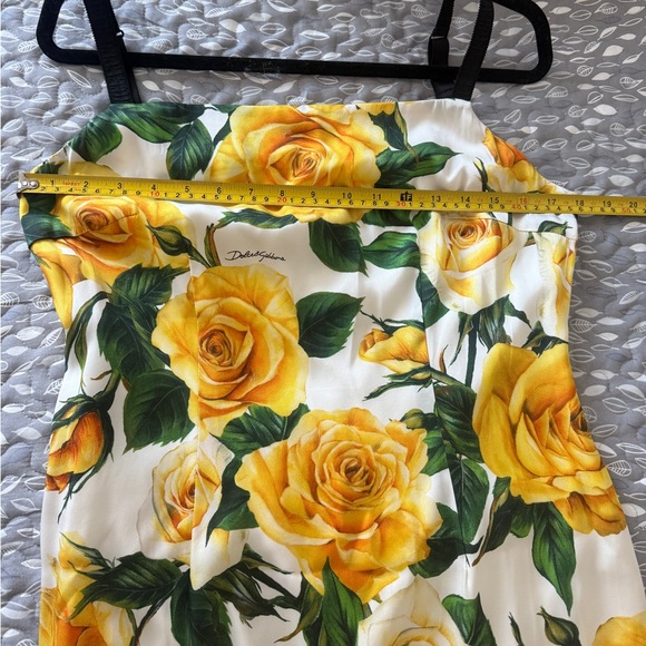 Dolce & Gabbana White Maxi Dress with Yellow Floral Print - Picture 6 of 9